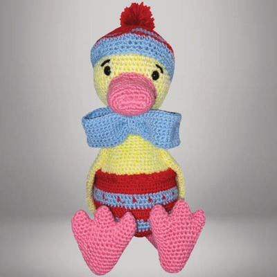GRAND CANARD AVEC SON BERET EN LAINE