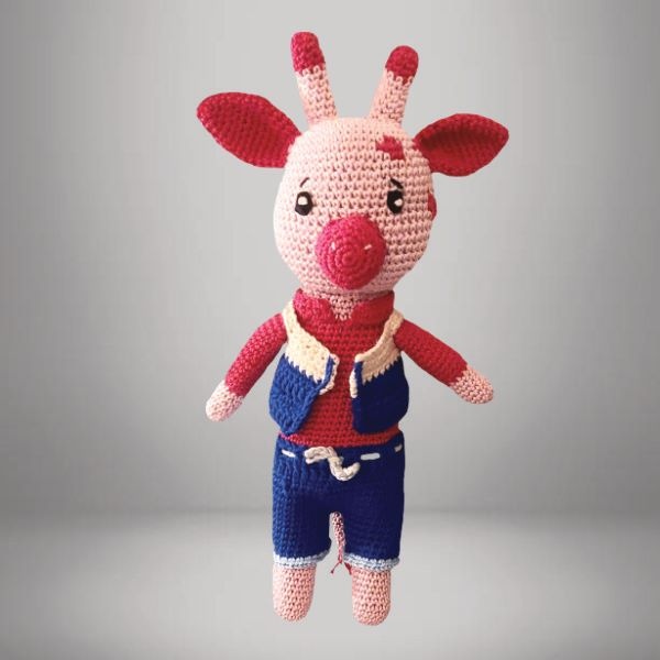 GIRAFE ROSE EN COTON