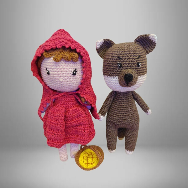 PETIT CHAPERON ROUGE ET LOUP EN COTON