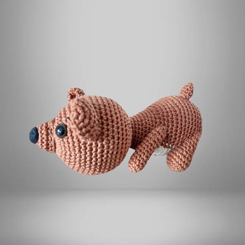 CHIEN BRUN EN COTON