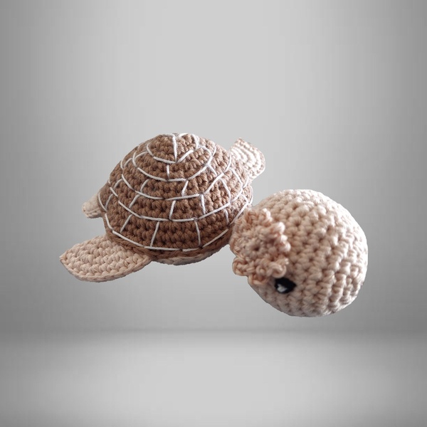 TORTUE BEIGE-BRUNE EN COTON