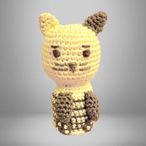 PETIT CHAT BEIGE EN COTON