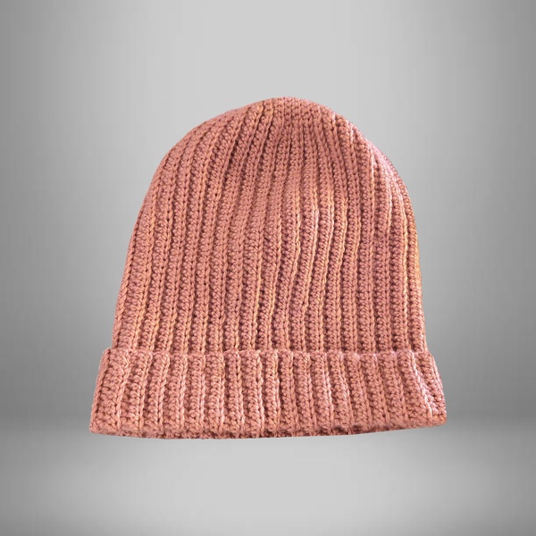 BONNET EN LAINE ROSE PALE
