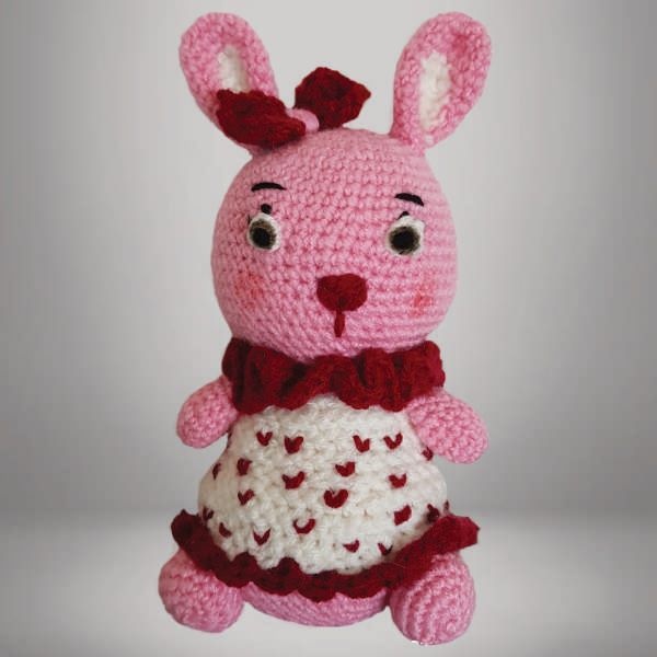 LAPINE ROSE EN LAINE