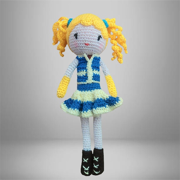 POUPEE BLONDE EN COTON