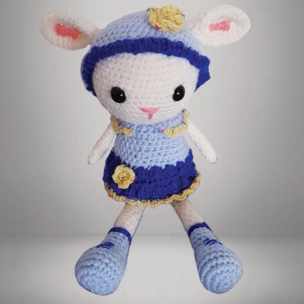 MOUTON BLANC/ YEUX DE SECURITE DES 3 ANS/ EN LAINE