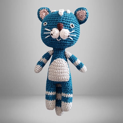 CHAT BLEU EN COTON