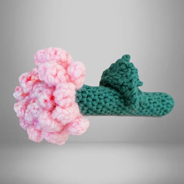 FLEUR ROSE EN LAINE ET COTON