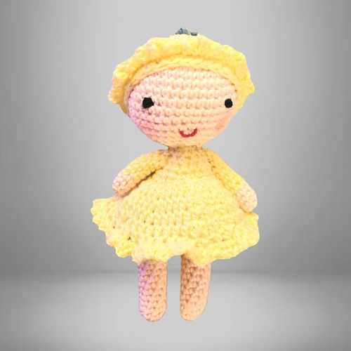 PETITE POUPEE FLEUR JAUNE   NOUVEAU
